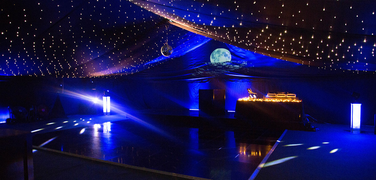 Party Marquee Hire With Star Effect Lights