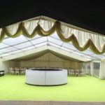 Marquee Hire With Circular Bar And Dining Area