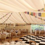 Bunting Themed Marquee Hire With Chequered Dance Floor