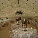Decorated Wedding Marquee With Printed Ceiling Covering