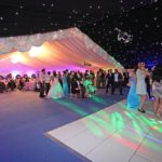 Party Marquee Hire With Star Effect Lights | Back Star Cloth