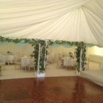 Wedding Marquee Hire with Trellis Archway And Parquet Flooring