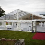 Marquee hire for party with external clear sides