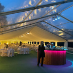 Party marquee hire clear roof night