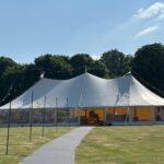 Sailcloth Celeste Pole Marquee day set up