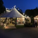 Sailcloth Celeste Pole Marquee night lights corner