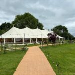 Sailcloth Celeste Pole Marquee day path