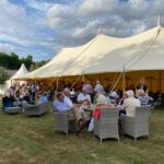 Sailcloth Celeste Pole Marquee relaxing