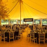Sailcloth Celeste Pole Marquee internal set up