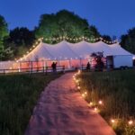 Sailcloth Celeste Pole Marquee night path